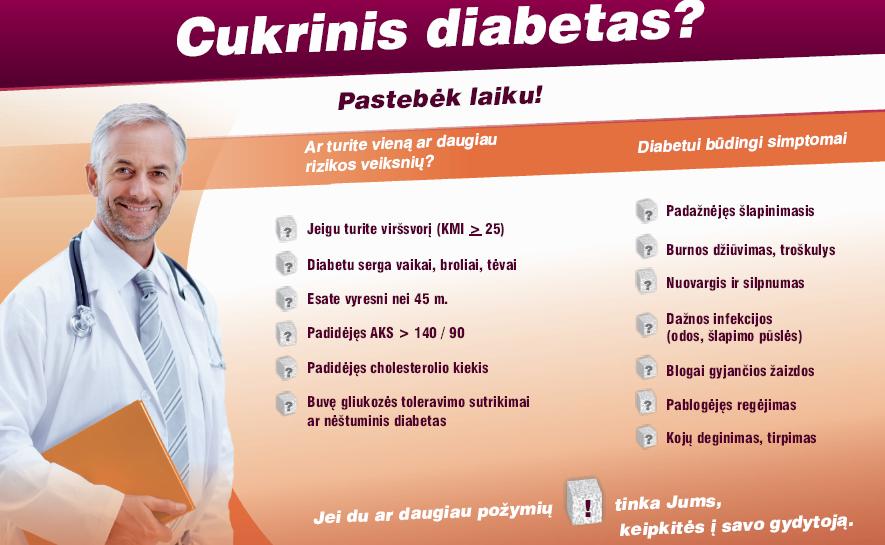 Testas - pagrindiniai klausimai apie Cukrinį diabetą